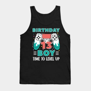 13th Birthday Boy Gamer Funny B-day Gift For Boys kids toddlers Tank Top